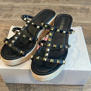 Black studded sandals